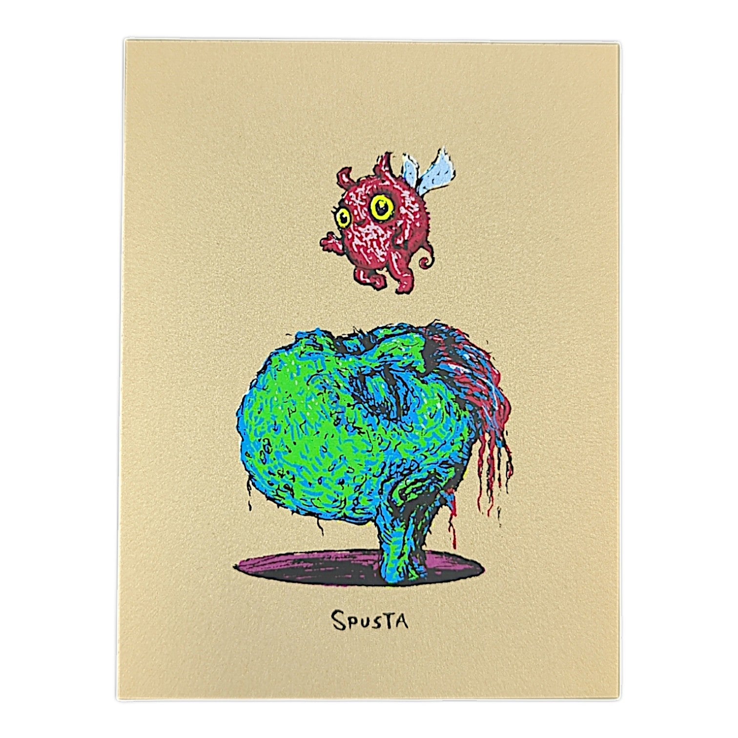 Marq Spusta Head in a Hole (Listening Gold) Micro Print - Arte House