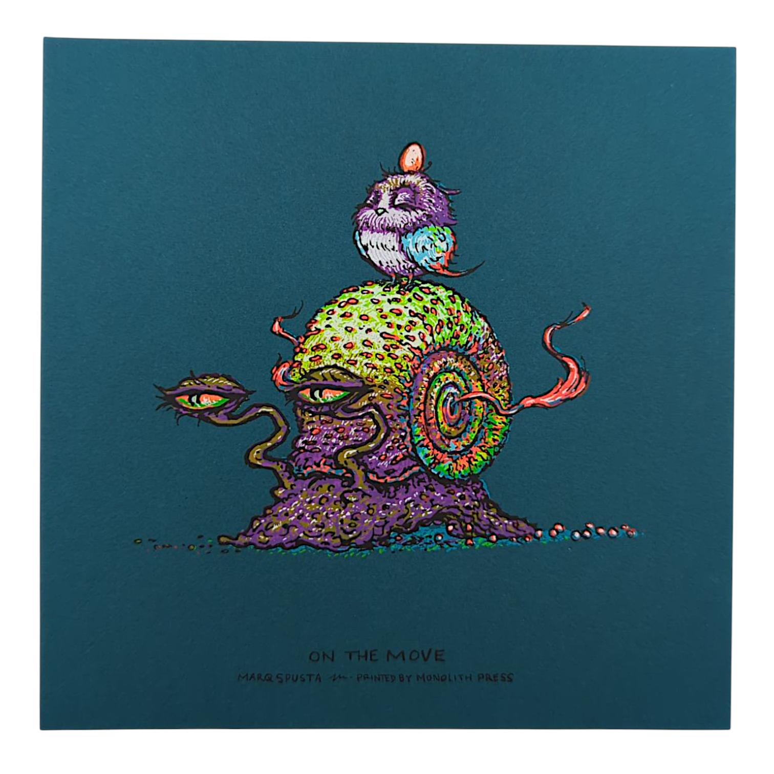 Marq Spusta "On The Move" (Dark Teal) Mini Print - Arte House