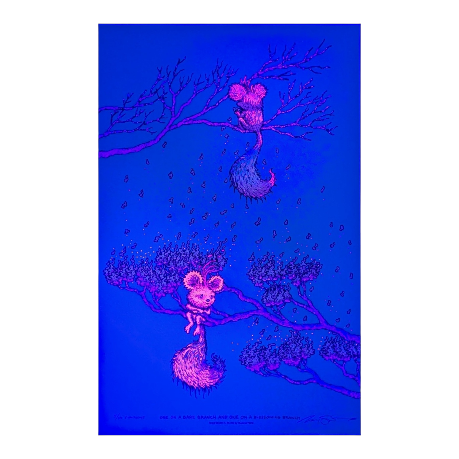 Marq Spusta "One on a Bare Branch and One on a Blossoming Branch (Chartreuse)" Print - Arte House