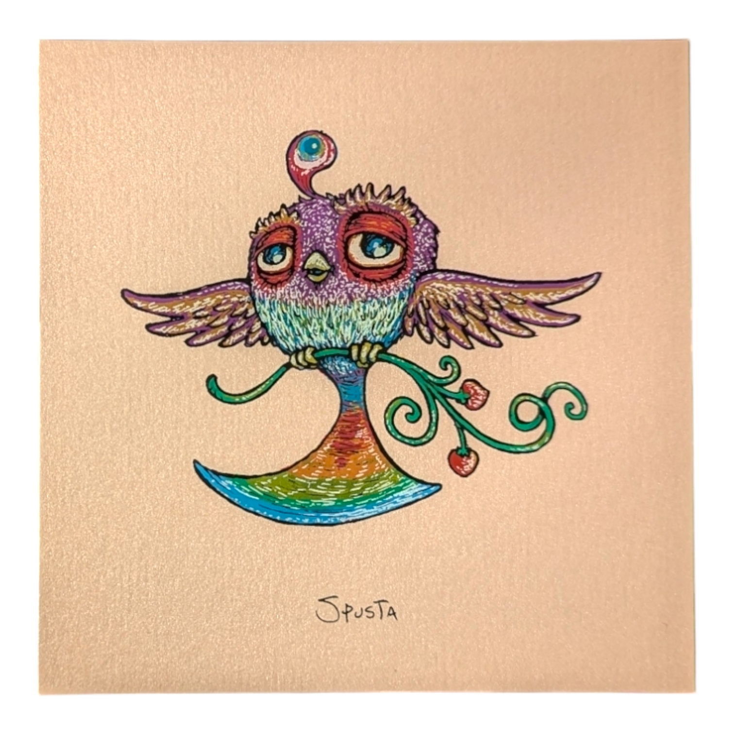 Marq Spusta Peace Branch Bird (Nude Shimmer) Micro Print - Arte House