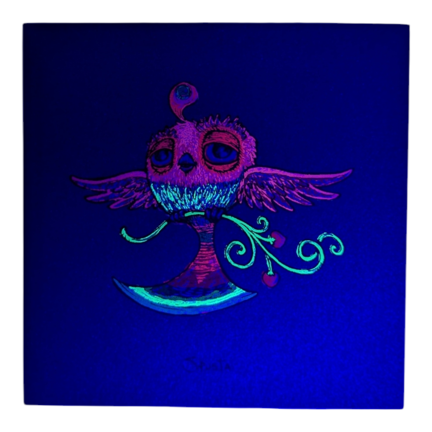 Marq Spusta Peace Branch Bird (Olive Shimmer) Micro Print - Arte House