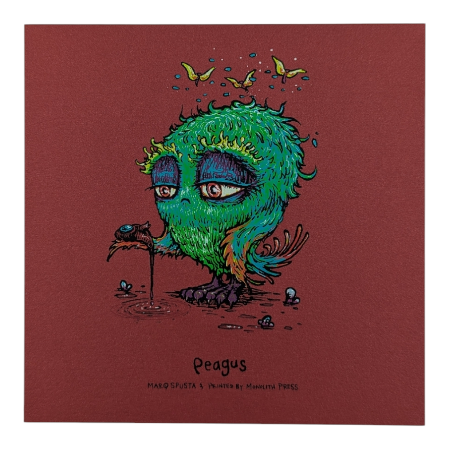 Marq Spusta "Peagus" (Cranberry Shimmer) Mini Print - Arte House
