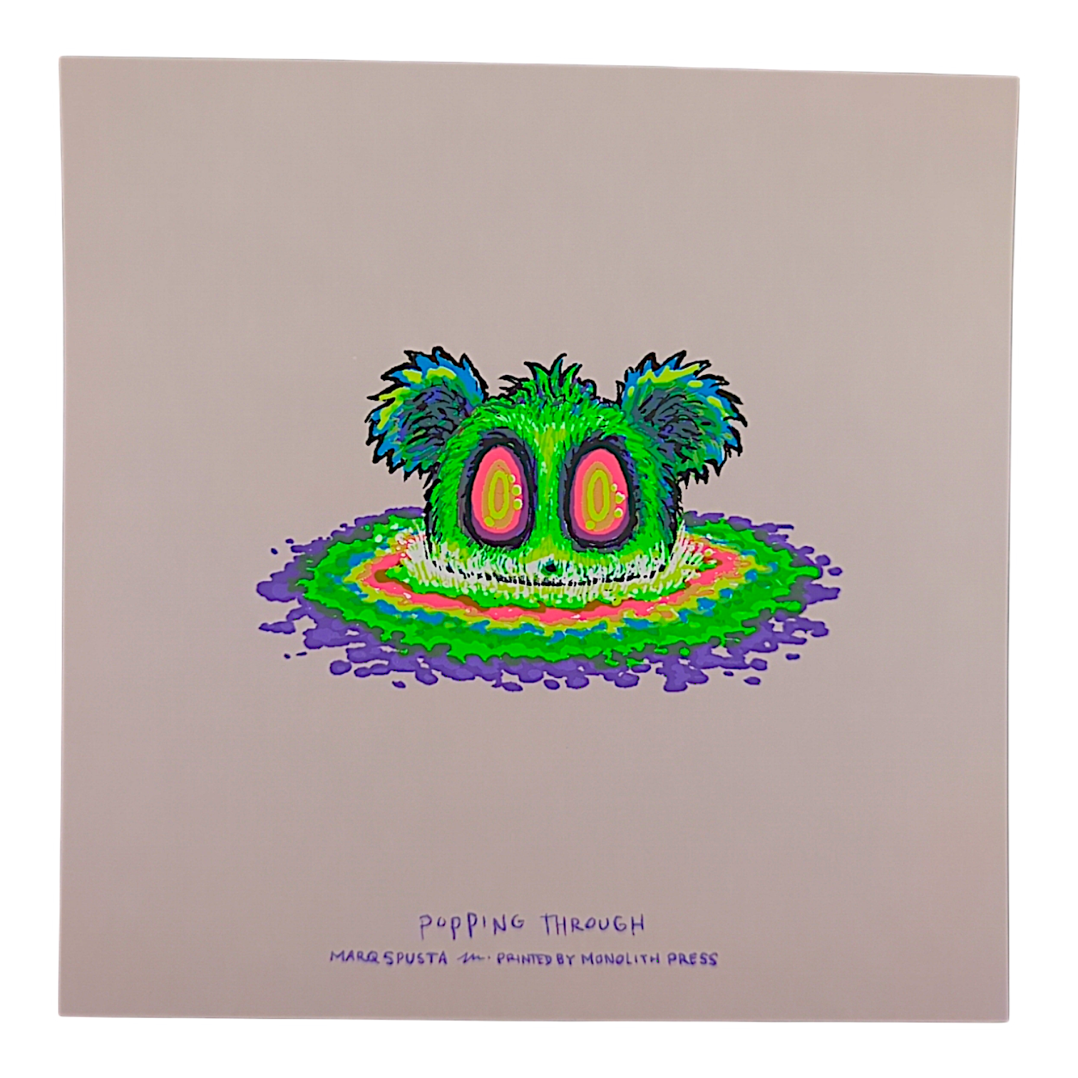 Marq Spusta "Popping Through" (Timber Wolf Gray) Mini Print