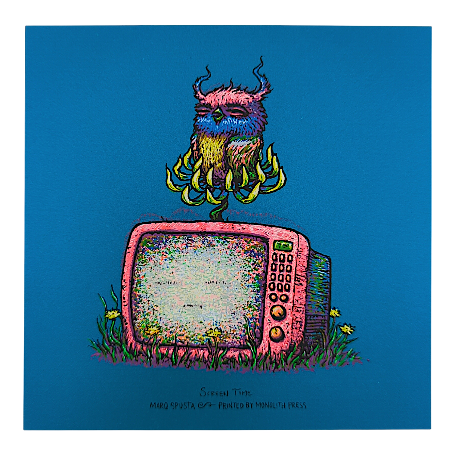 Marq Spusta "Screen Time" (Sticky Teal) Mini Print - Arte House