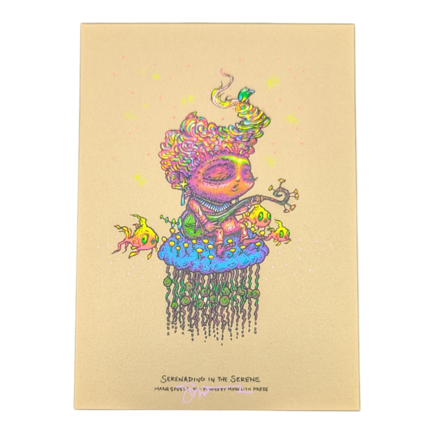 Marq Spusta "Serenading In The Serene" (Antique Gold) Mini Print - Arte House