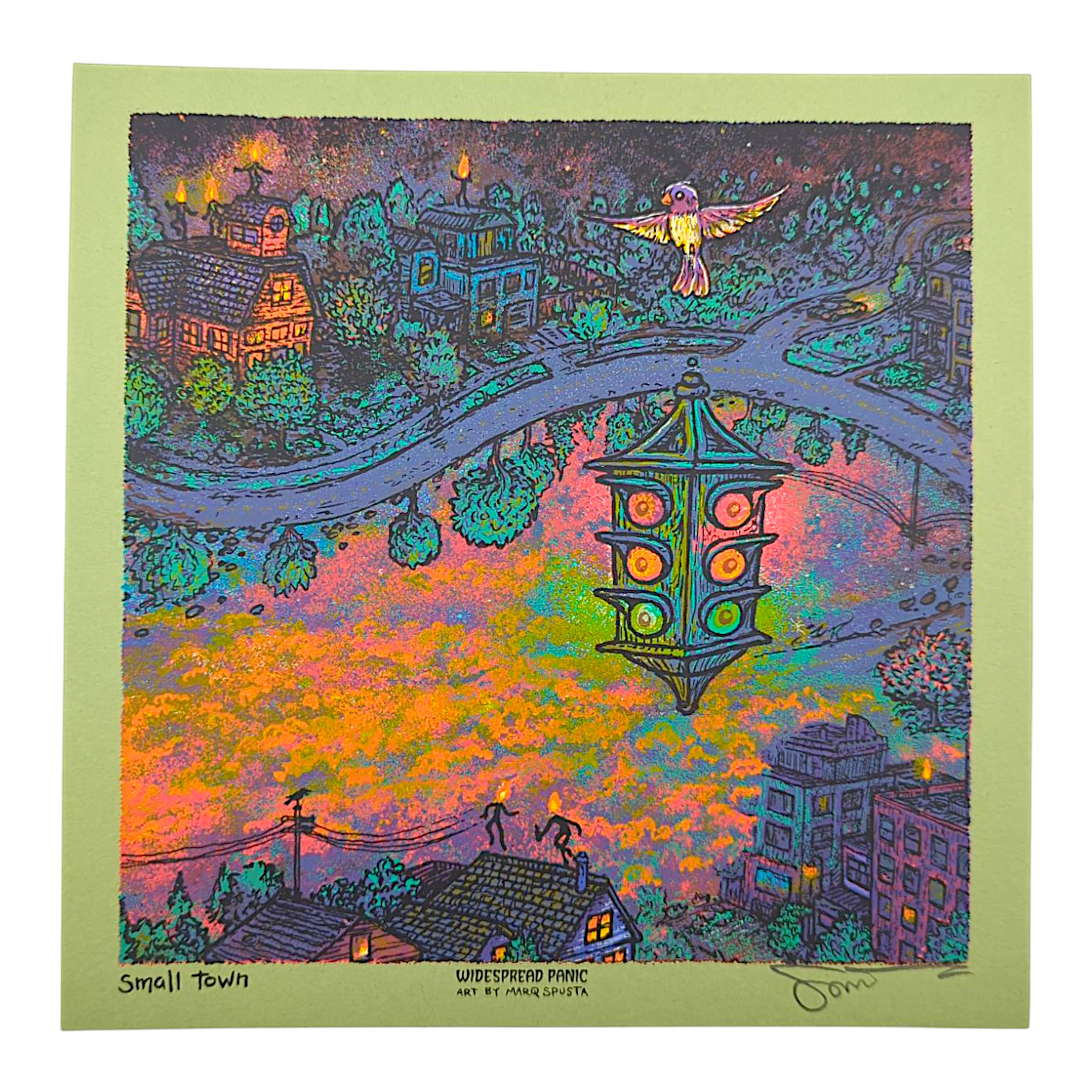 Marq Spusta "Small Town" (Green) Mini Print - Arte House