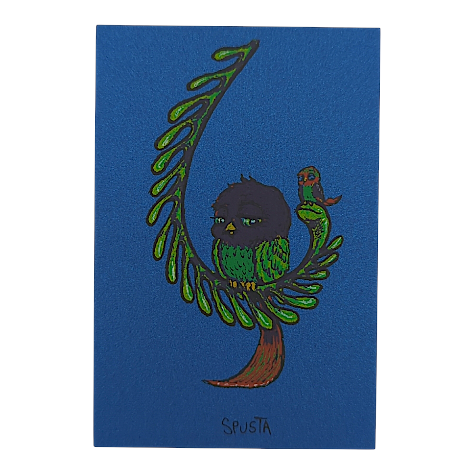 Marq Spusta Some Odd Birds (Dark Blue Shimmer) Micro Print - Arte House