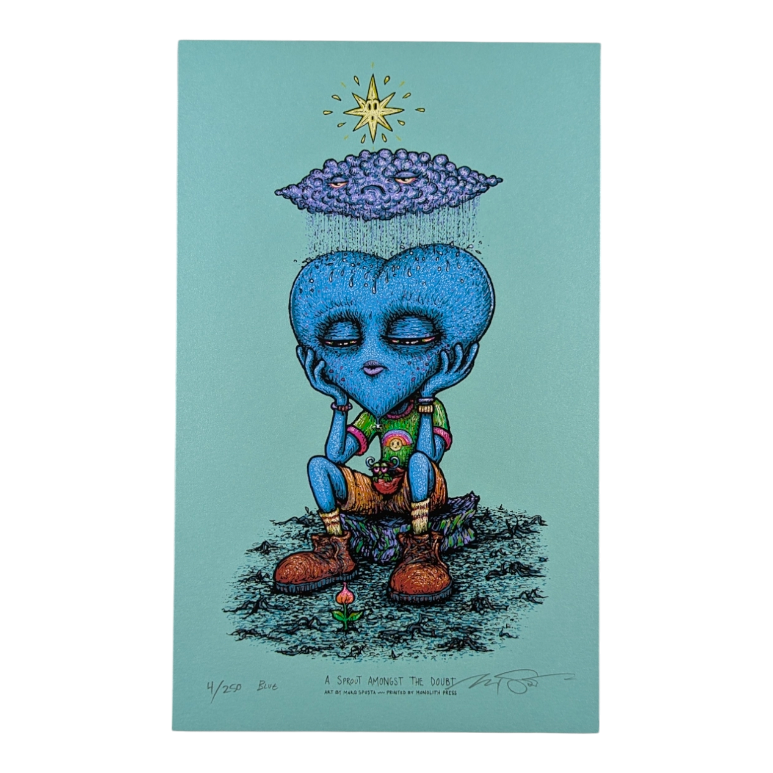 Marq Spusta "A Sprout Amongst the Doubt" (Blue) Print - Arte House