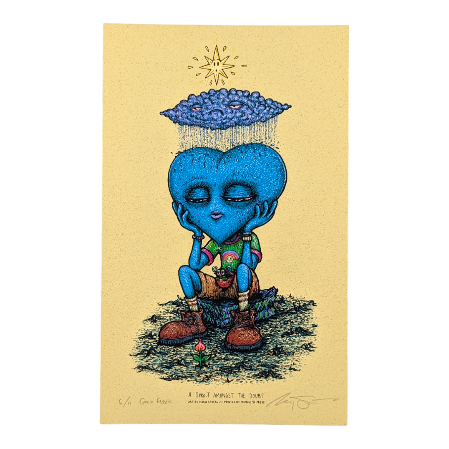 Marq Spusta "A Sprout Amongst the Doubt" (Gold Fleck) Print - Arte House