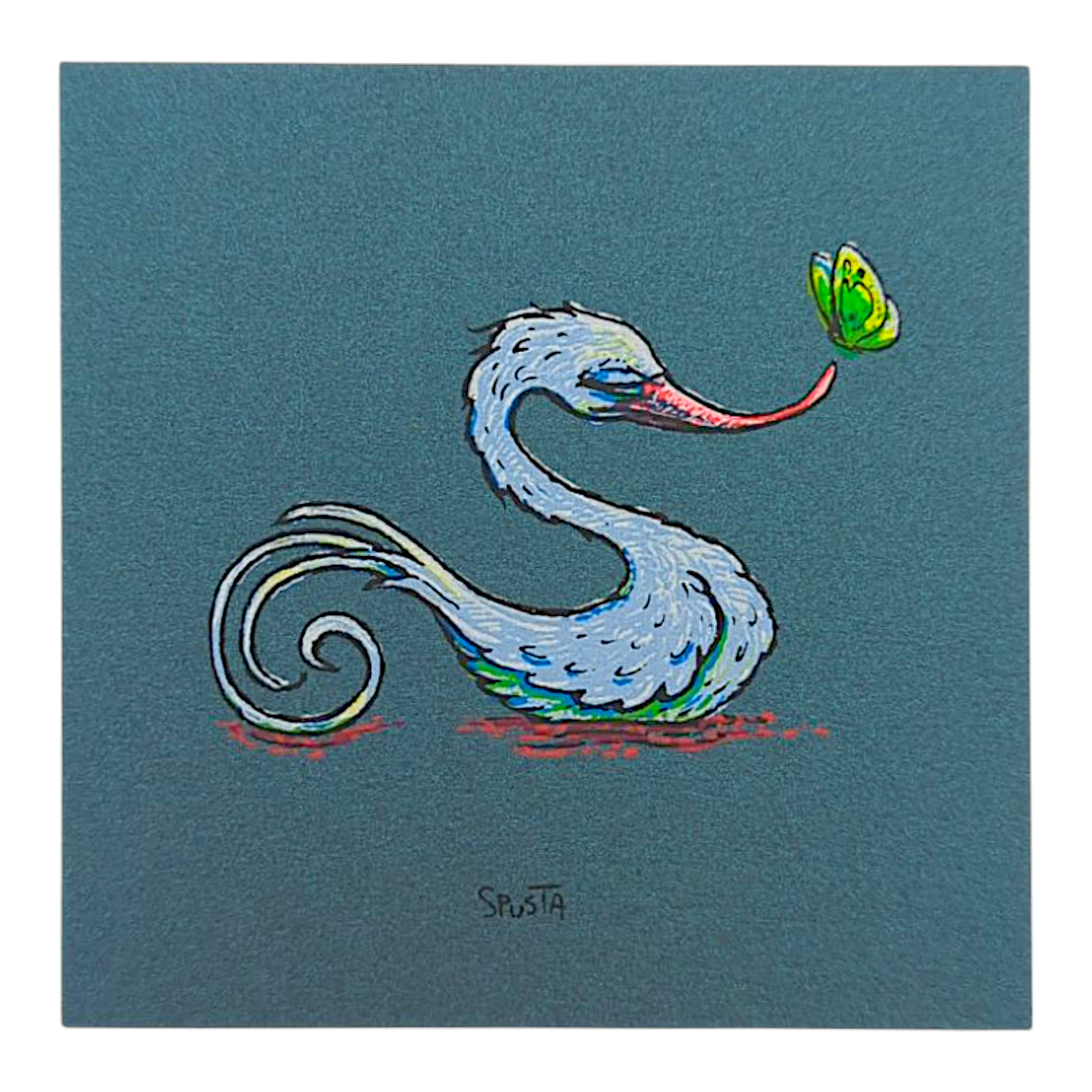 Marq Spusta Swan (Teal Shimmer) Micro Print - Arte House