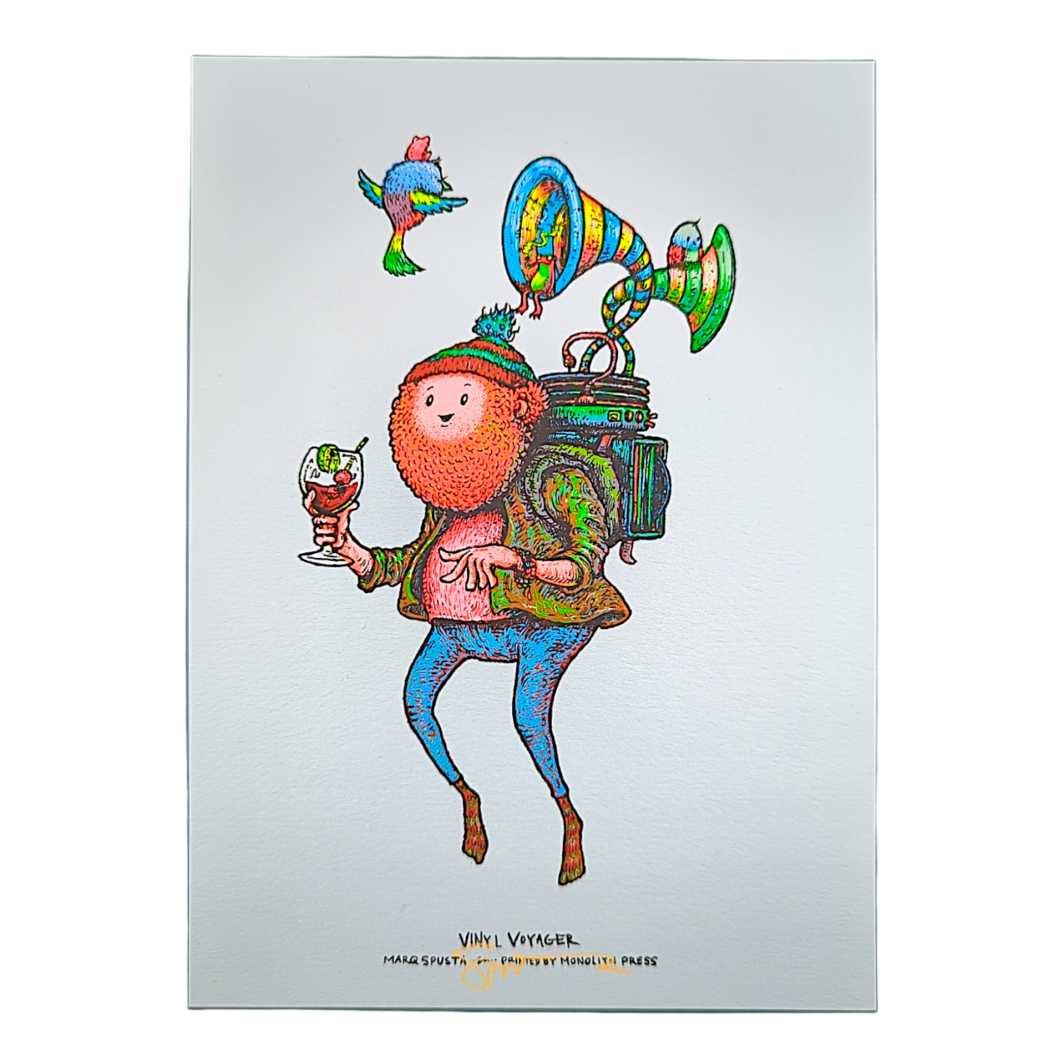 Marq Spusta "Vinyl Voyager" (Powder Blue) Mini Print - Arte House