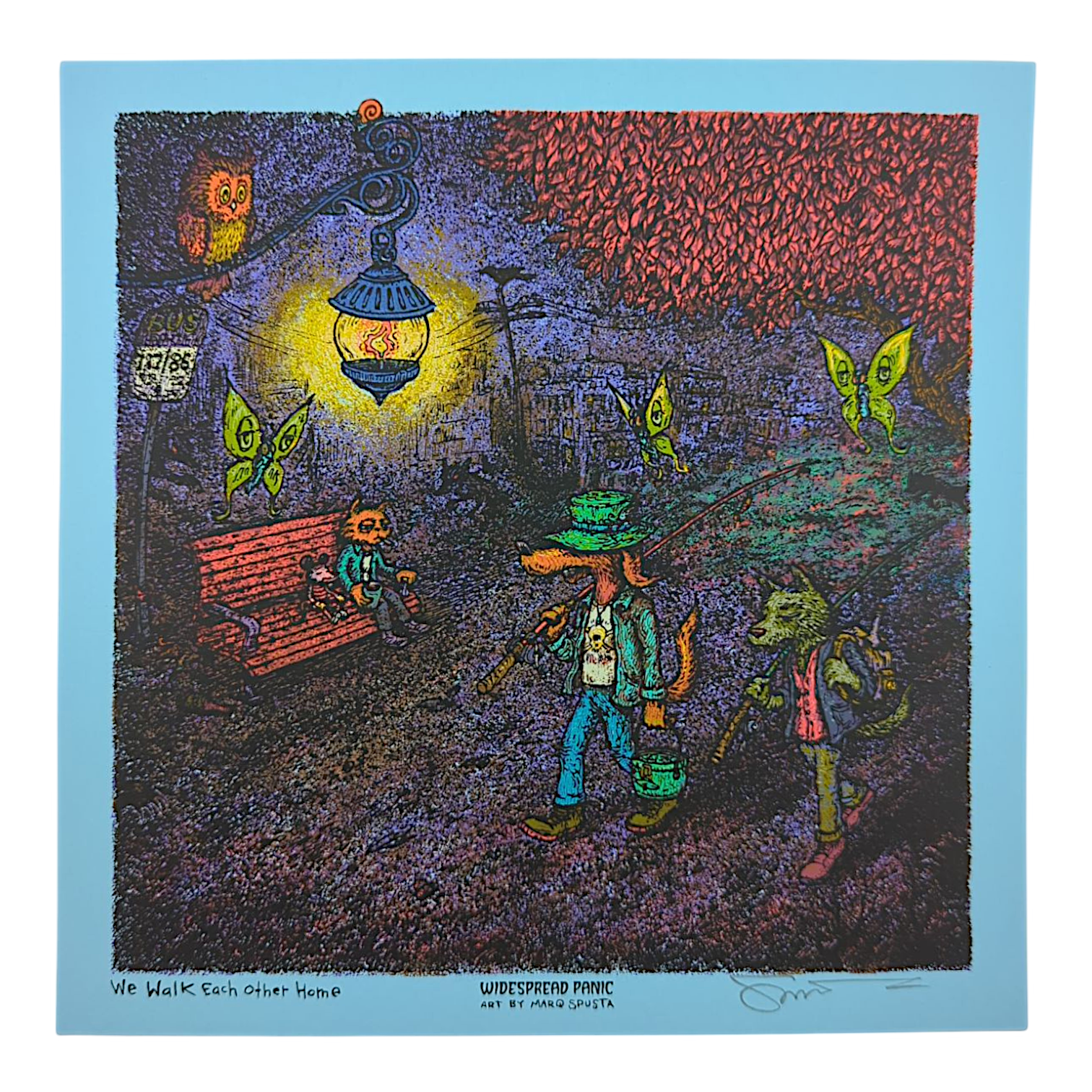 Marq Spusta "We Walk Each Other Home" (Blue) Mini Print - Arte House