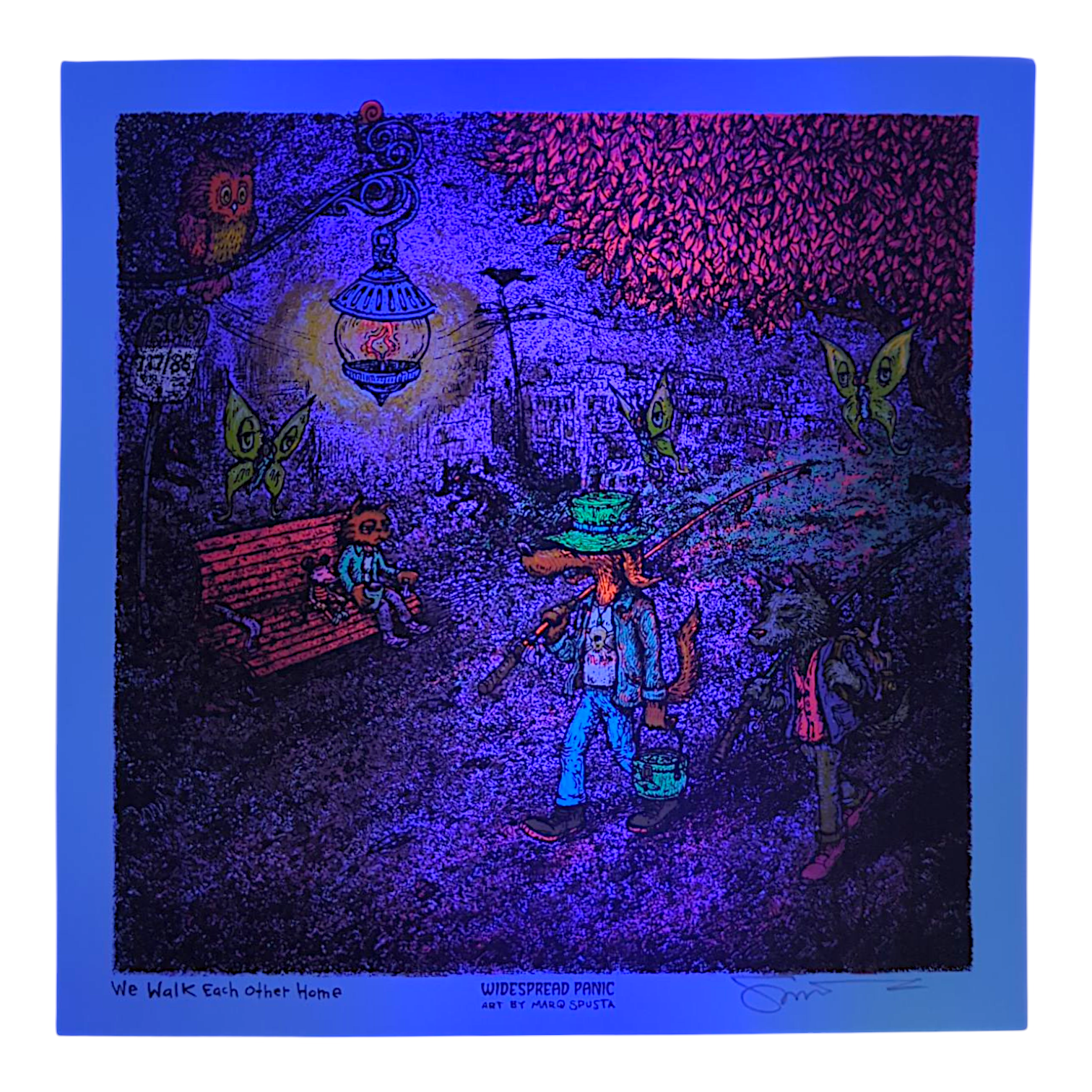 Marq Spusta "We Walk Each Other Home" (Blue) Mini Print - Arte House