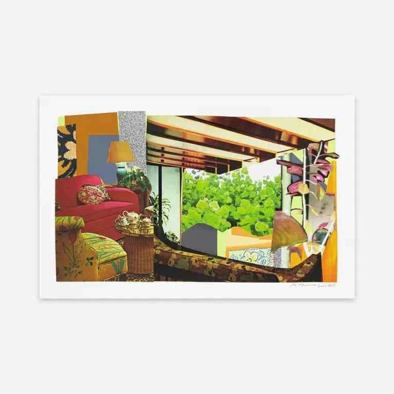 Mickalene Thomas "Interior: Red Couch and Landscape" Print