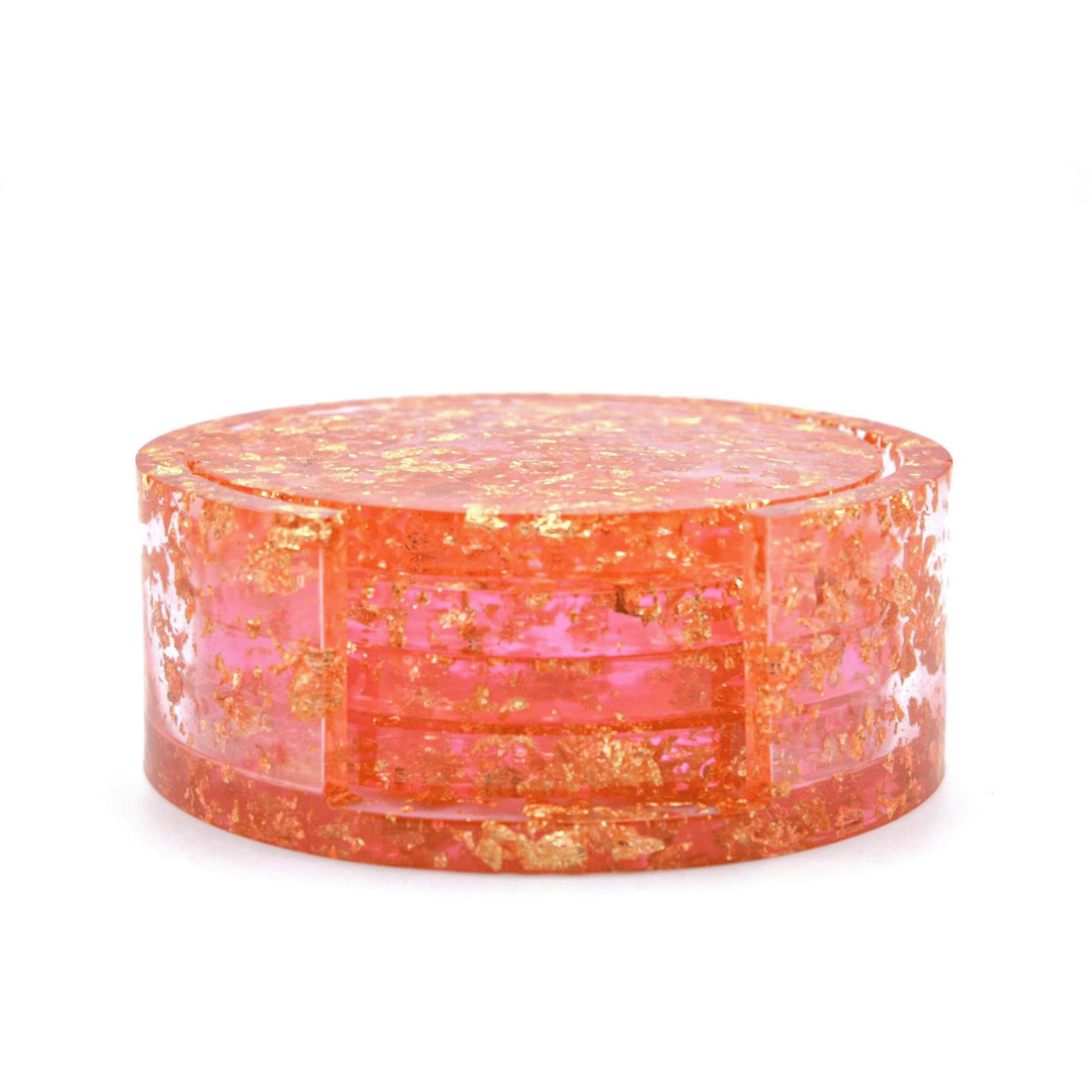 PINK GOLD LEAF COASTER SET - Arte House