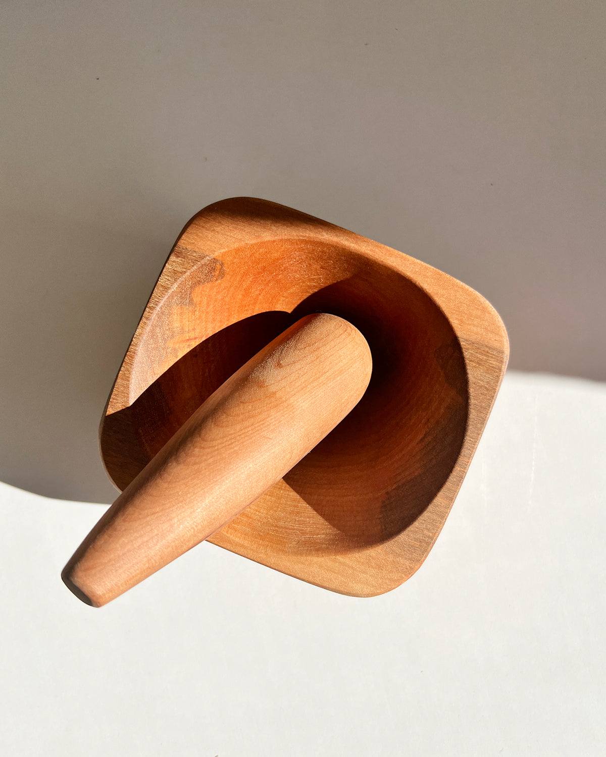 Rauli Hand Carved Solid Wood Mortar and Pestle - Arte House