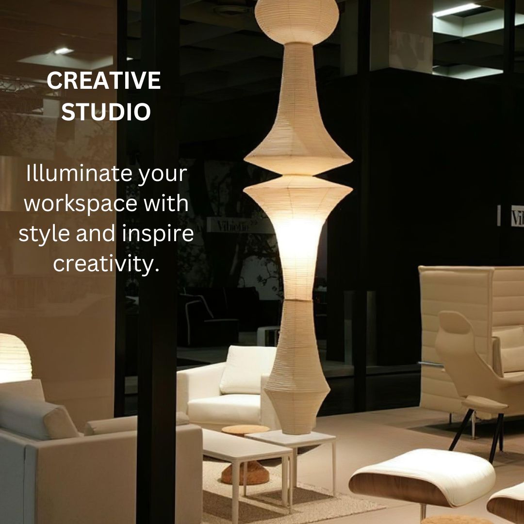 Nogy Large Off-White Paper Pendant Lamp - 15" x 56" - Modern Japandi Boho Living Room Pendant Light - 3 Bulbs (3000K) - Arte House