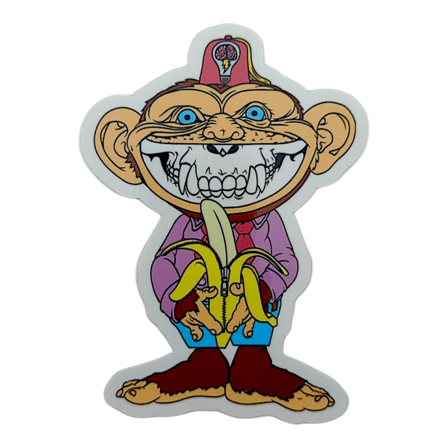 Ron English Monkey Shriner Grin Sticker - Arte House
