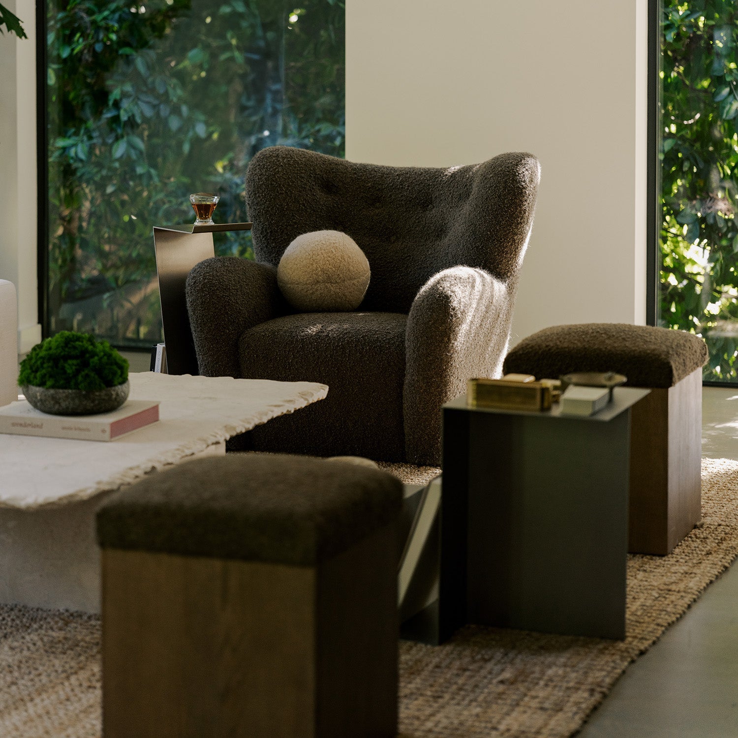 Saddle Oak Ottoman - Mocha - Arte House