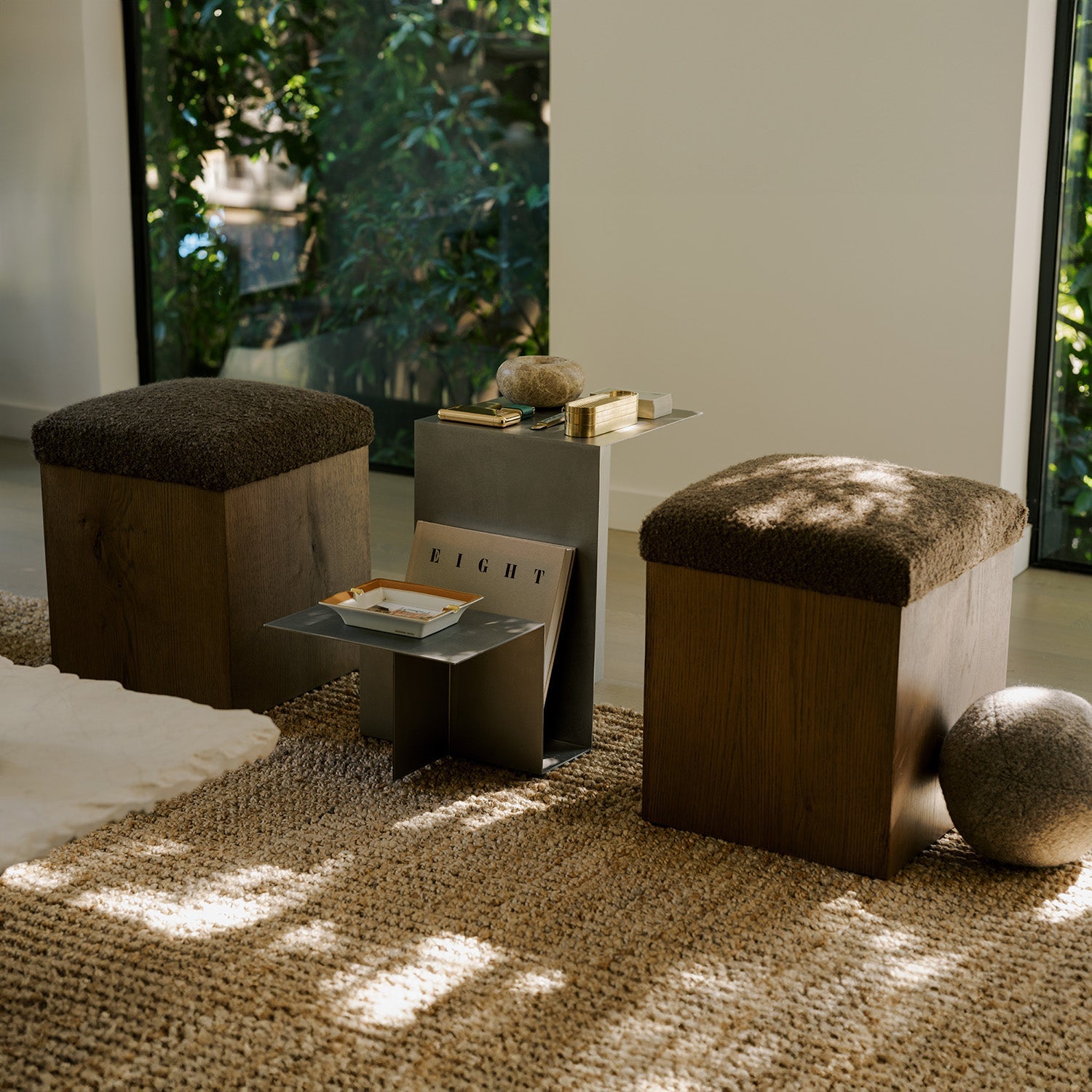 Saddle Oak Ottoman - Mocha - Arte House