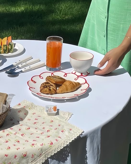 Set of 2 Cloud Ceramic Dinner Plates - Cute Whimsical Eclectic Dinnerware Set - Arte House