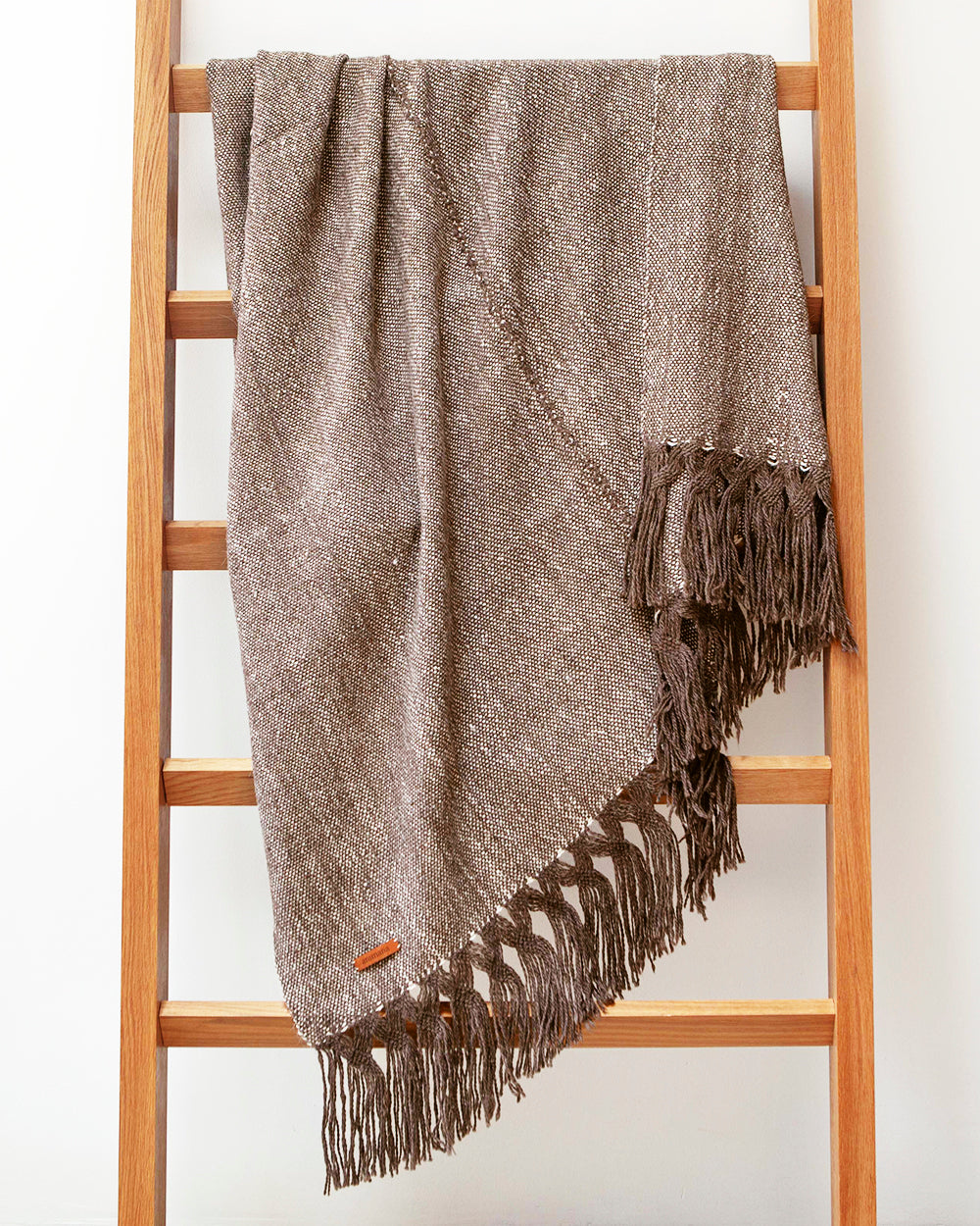 Silk and Llama Wool Double Fringed Throw Blanket - Arte House