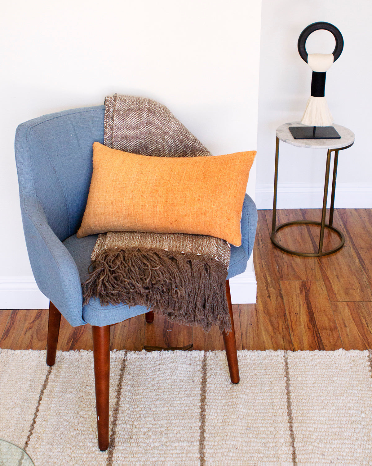 Silk and Llama Wool Double Fringed Throw Blanket - Arte House