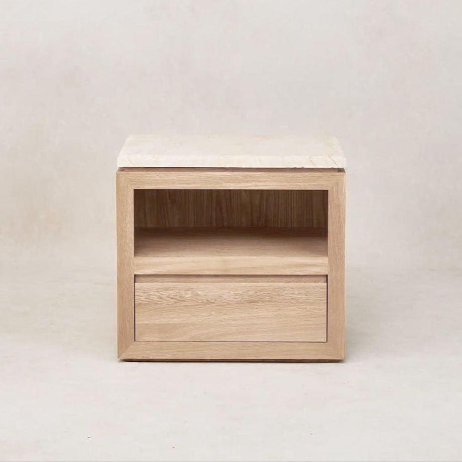 Sofita Marble Nightstand - White Oak - Arte House
