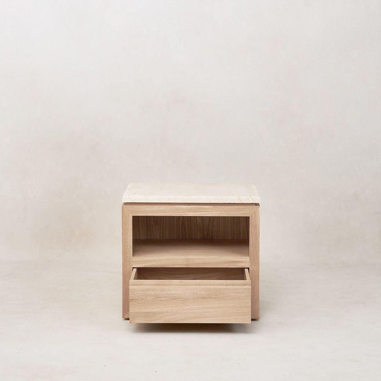 Sofita Marble Nightstand - White Oak - Arte House