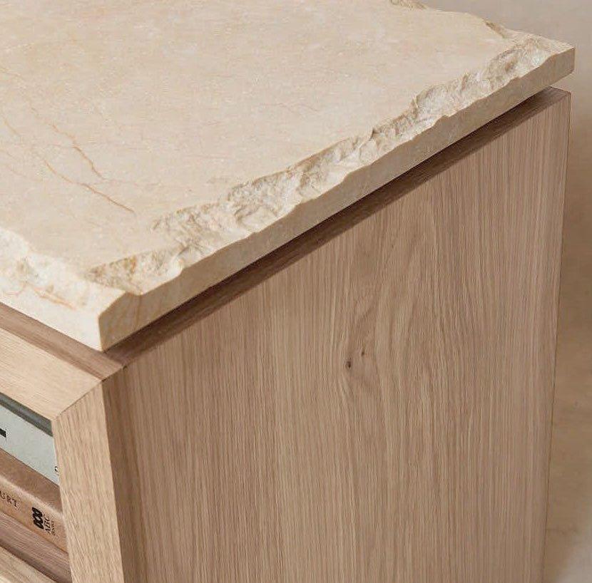 Sofita Marble Nightstand - White Oak - Arte House