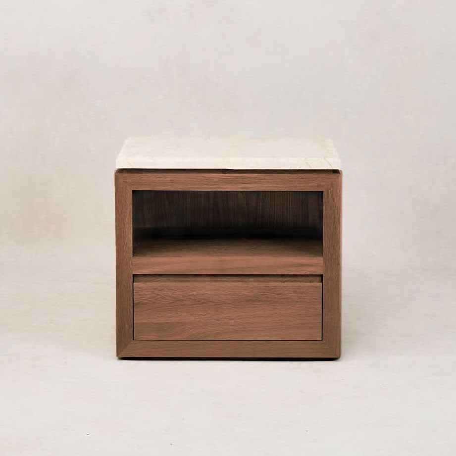 Sofita Marble Nightstand - Mocha