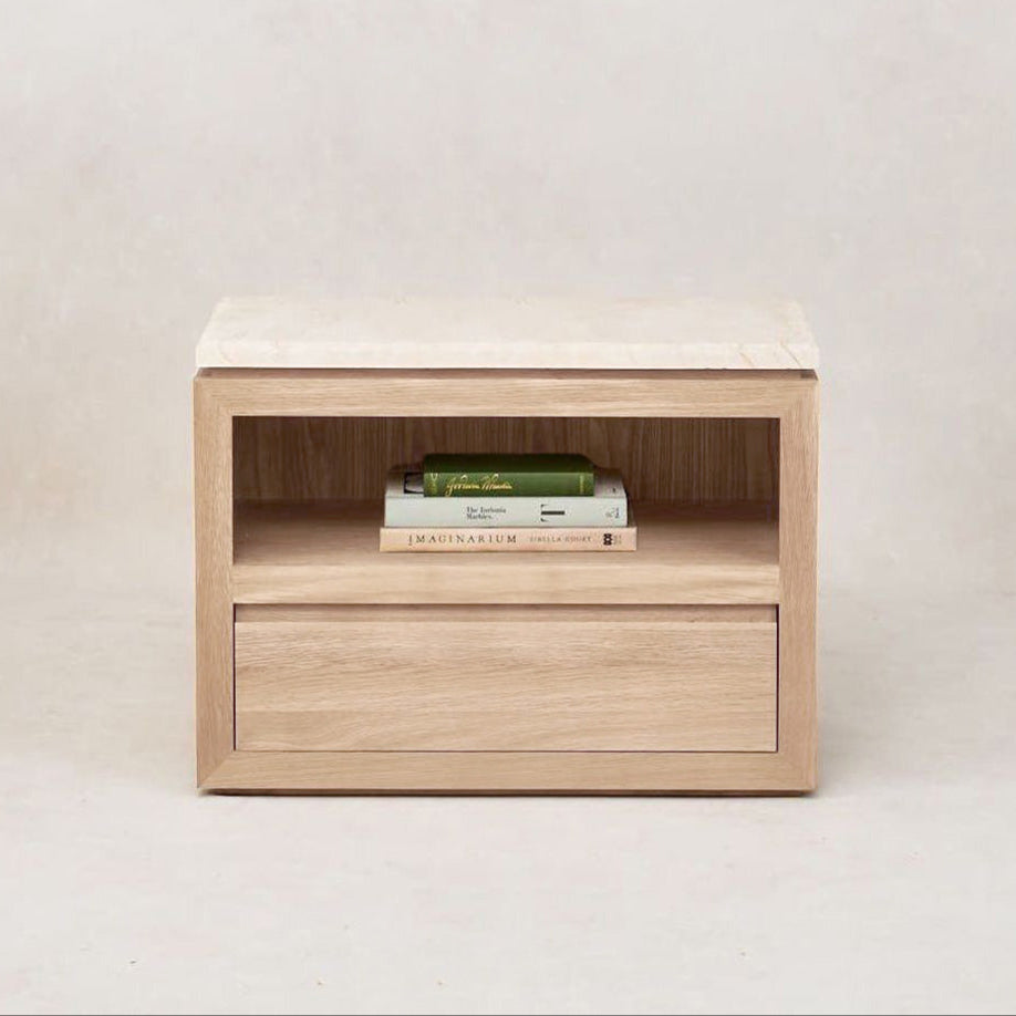 Sofita Marble Nightstand - White Oak - Arte House