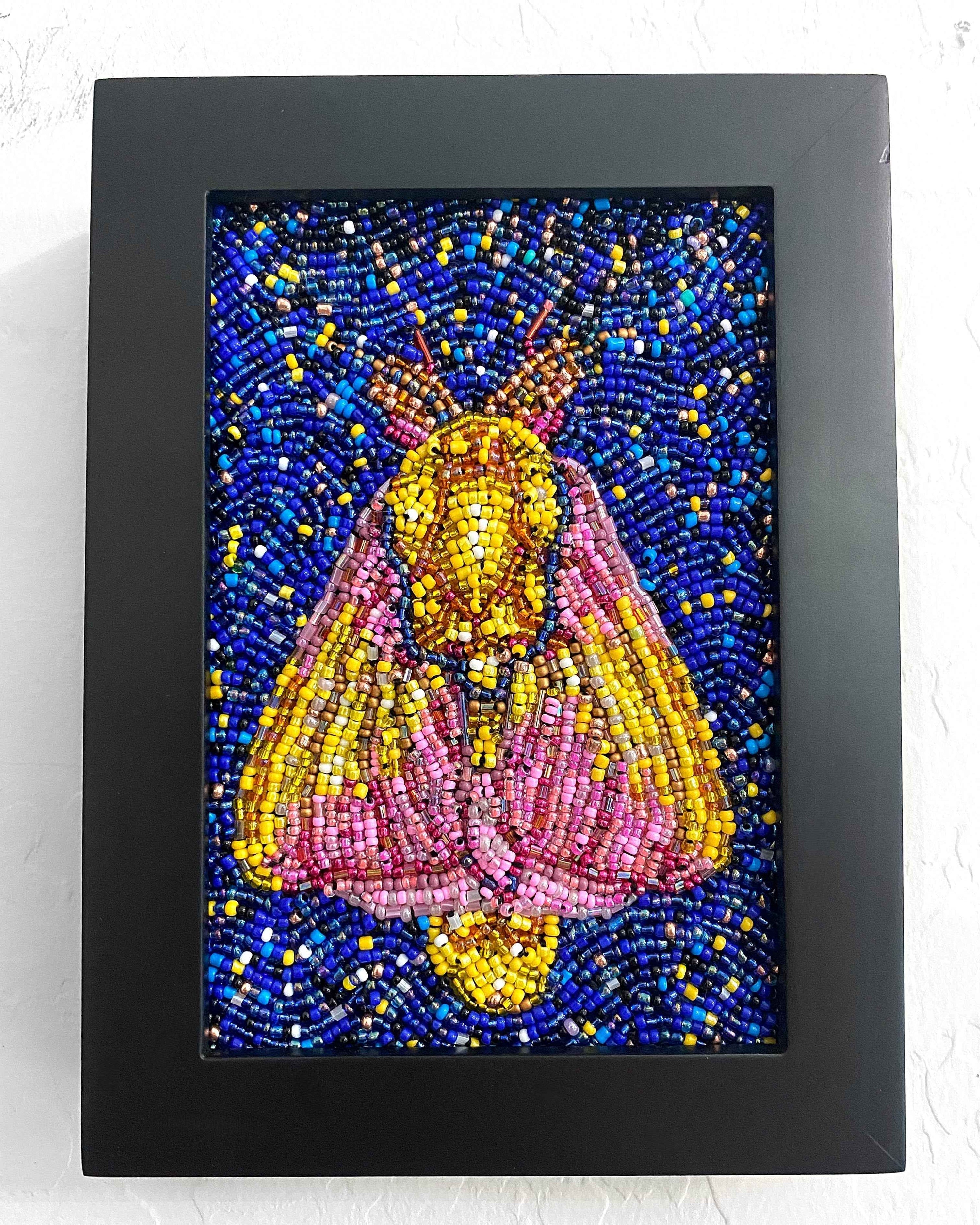 Strawberry Moth ( Fully Beaded Artwork )