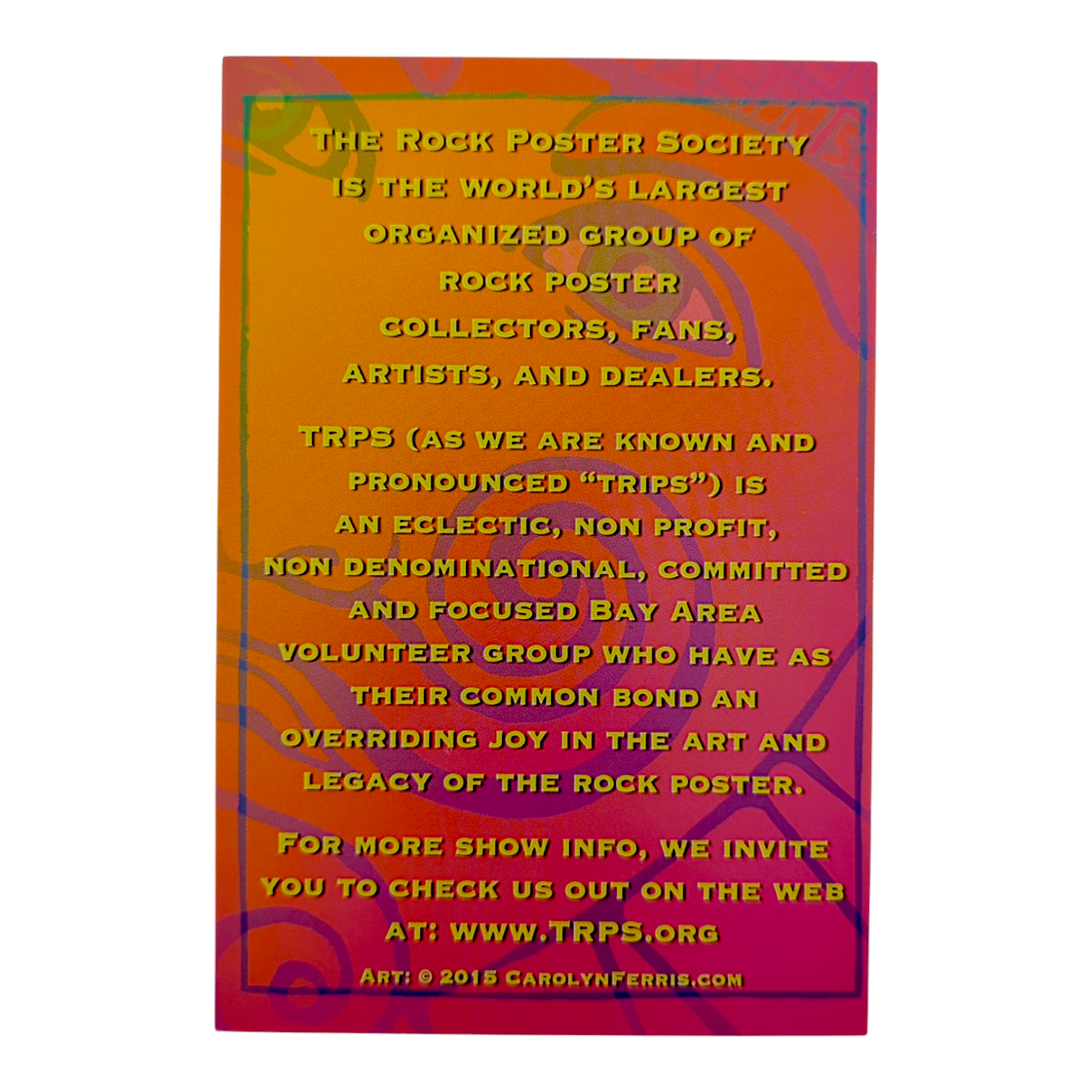 TRPS Festival of Rock Posters Handbill by John Howard - Arte House