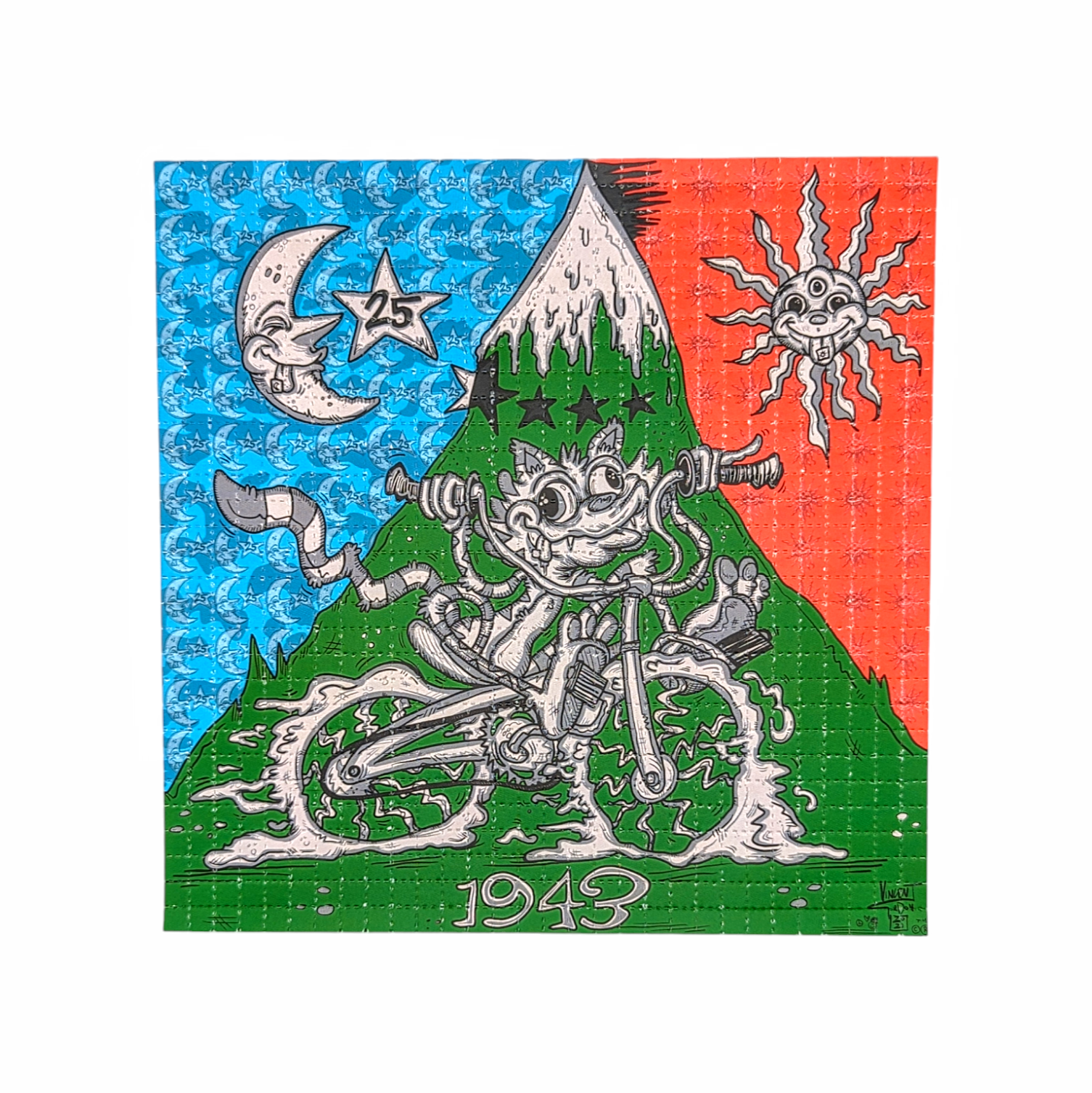 Vincent Gordon “Bike Day 2021 (Cat)” Blotter Print - Arte House
