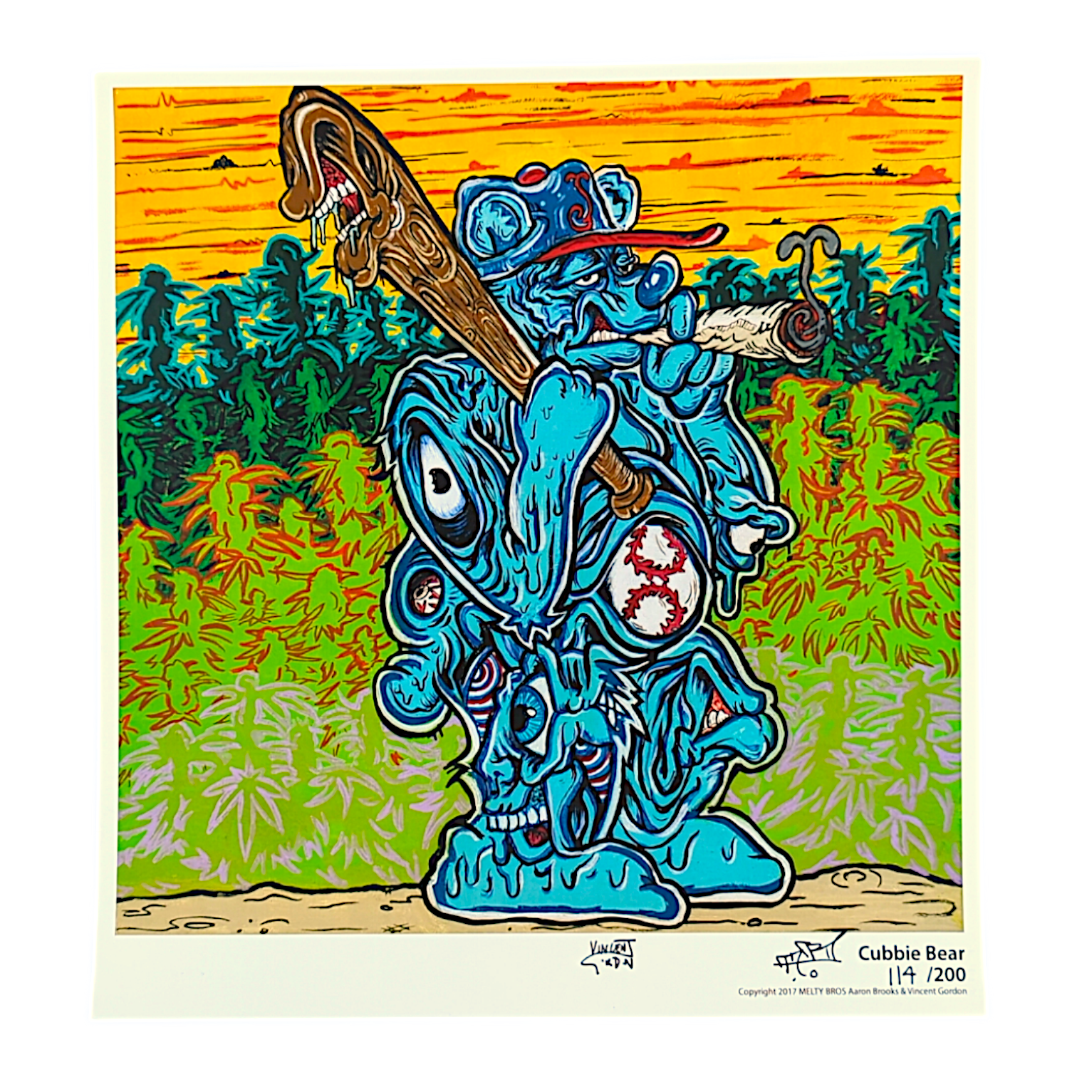 Vincent Gordon x Aaron Brooks (Melty Bros) “Cubbie Bear” Print - Arte House