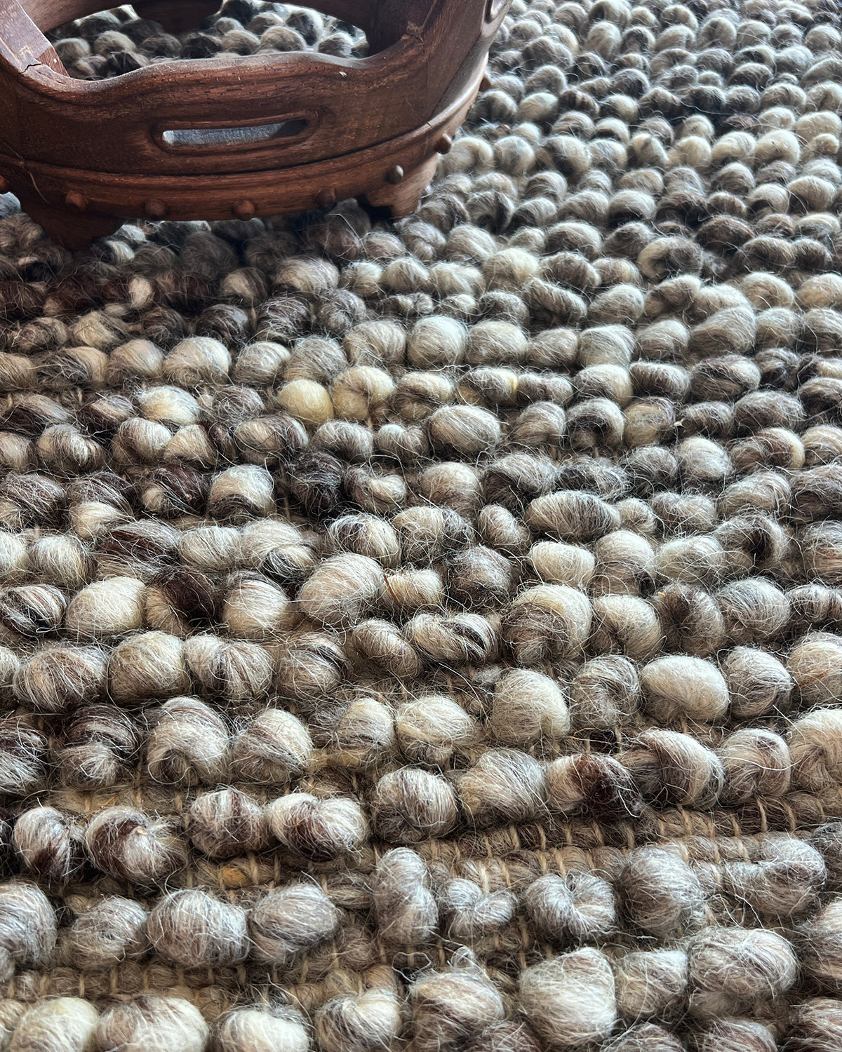 Fatima Bobble Wool Area Rug in Gray 2.5ft by 4ft - Arte House