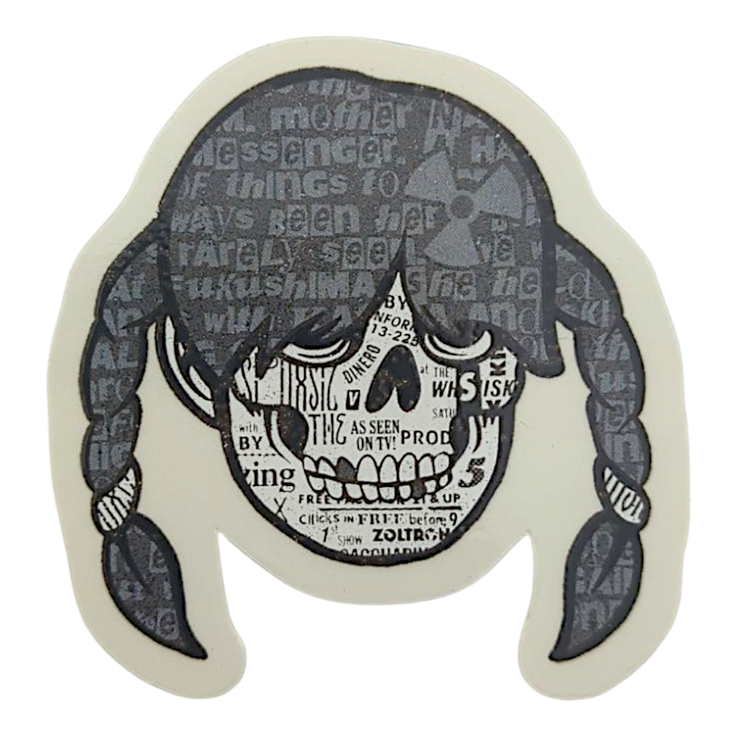 Zoltron Sue Nami's Head (Black & White) Sticker - Arte House