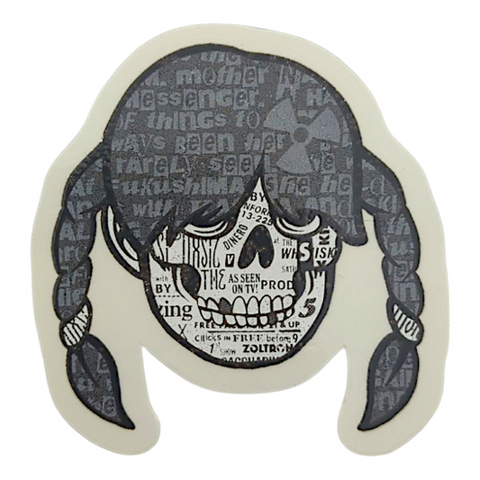 Zoltron Sue Nami's Head (Black & White) Sticker